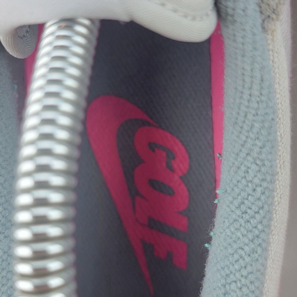 Nike Golf Womens Size 9.5 LUNARLON Gray Suede Pink Swoosh Shoes 704425-002 - Picture 7 of 9